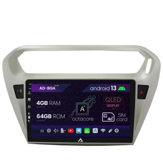 Navigatie Peugeot 301   Citroen C-Elysee, Android 13, A-Octacore   4GB RAM + 64GB ROM, 9 Inch - AD-BGA9004+AD-BGRKIT255