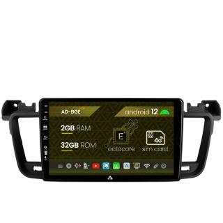 Navigatie Peugeot 508 (2010-2018), Android 12, E-Octacore   2GB RAM + 32GB ROM, 9 Inch - AD-BGE9002+AD-BGRKIT264