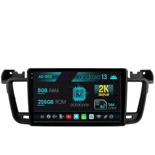 Navigatie Peugeot 508 (2010-2018), Android 13, X-Octacore   8GB RAM + 256GB ROM, 9.5 Inch - AD-BGX9008+AD-BGRKIT264