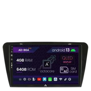 Navigatie Skoda Octavia 3 (2013-2018), Android 13, A-Octacore   4GB RAM + 64GB ROM, 10.1 Inch - AD-BGA10004+AD-BGRKIT026