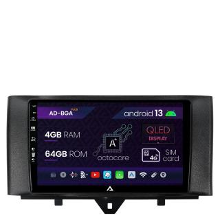 Navigatie Smart Fortwo (2010-2015), Android 13, A-Octacore   4GB RAM + 64GB ROM, 9 Inch - AD-BGA9004+AD-BGRKIT409