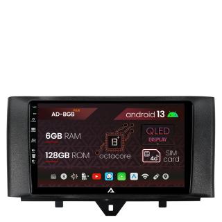 Navigatie Smart Fortwo (2010-2015), Android 13, B-Octacore   6GB RAM + 128GB ROM, 9 Inch - AD-BGB9006+AD-BGRKIT409