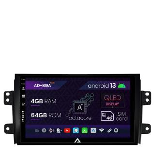 Navigatie Suzuki SX4   Fiat Sedici, Android 13, A-Octacore   4GB RAM + 64GB ROM, 9 Inch - AD-BGA9004+AD-BGRKIT307