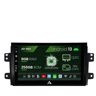 Navigatie Suzuki SX4   Fiat Sedici, Android 13, Z-Octacore   8GB RAM + 256GB ROM, 9 Inch - AD-BGZ9008+AD-BGRKIT307