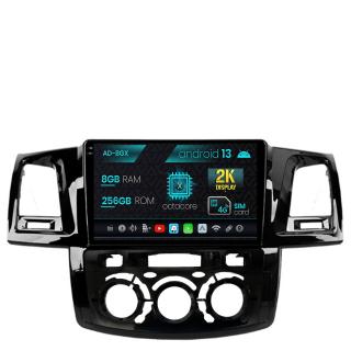 Navigatie Toyota Hilux (2008-2014) Clima Manuala, Android 13, X-Octacore   8GB RAM + 256GB ROM, 9.5 Inch - AD-BGX9008+AD-BGRKIT082