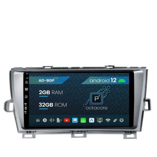 Navigatie Toyota Prius (2009-2014), Android 12, P-Octacore   2GB RAM + 32GB ROM, 9 Inch - AD-BGP9002+AD-BGRKIT089