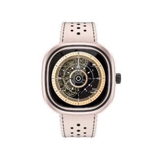 Smartwatch Doogee DG Ares Gold, Bratara din piele, LCD HD 1.32  , Ritm cardiac, Saturatie oxigen, Monitorizare somn, 300mAh