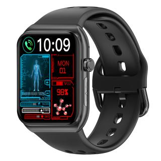 Smartwatch iSEN BK01, Negru, 1.81   HD, Apel Bluetooth, ECG, glucoza din sange, oxigen din sange, tensiune arteriala, puls, temperatura corporala, redare muzica, 270 mAh