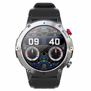 Smartwatch iSEN C21 Pro Silver, 1.32 inch, Apel bluetooth, Bluetooth 5.0, Ritm cardiac, SpO2, 19 sporturi, Ip68, 300mAh