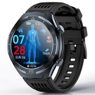 Smartwatch iSEN FD02 Grey, 1.46  HD, Imbunatatire somn, Glicemie, PPG+ECG, HR, Apel Bt, SOS, Asist. vocal, Ingrijire de la distanta