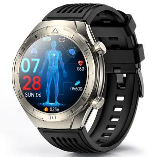 Smartwatch iSEN FD02 Silver, 1.46  HD, Imbunatatire somn, Glicemie, PPG+ECG, HR, Apel Bt, SOS, Asist. vocal, Ingrijire de la distanta