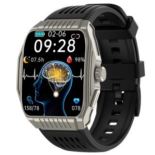 Smartwatch iSEN JT03 Silver, 1.85   HD, Imbunatatire somn, Glicemie, PPG+ECG, HR, Apel Bt, SOS, Asist. vocal, Ingrijire de la distanta