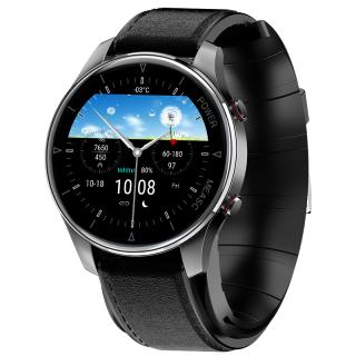 Smartwatch iSEN Watch P50 Negru cu bratara neagra din piele, IPS 1.3  , Tensiometru cu manseta gonflabila, Temperatura, Oxigen