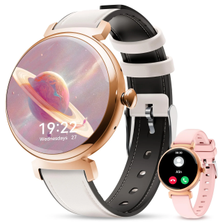 Smartwatch Oukitel BT30 Gold, 1.04   AMOLED Touch Screen, 16MB RAM + 128MB ROM, Apel Bluetooth, Notificari smart, Inregistrare activitati, IP68, Monitorizare sanatate 24 24, 160mAh