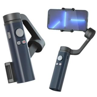 Stabilizator gimbal pliabil pe 3 axe  FunSnap Capture π (PI) Albastru pentru smartphone, Giroscop, Bluetooth, Carcasa metalica, 4500mAh