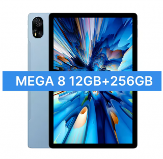 Tableta PC Blackview MEGA 8, Albastru, 4G LTE, 13   FHD+ 90Hz, 36GB RAM(12GB+24GB extensibili), 256GB ROM, Android 15, T620, 50MP+12MP+2MP, 11000mAh, 18W, Stylus, Deblocare faciala, Dual SIM Hibrid