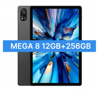 Tableta PC Blackview MEGA 8, Negru, 4G LTE, 13   FHD+ 90Hz, 36GB RAM(12GB+24GB extensibili), 256GB ROM, Android 15, T620, 50MP+12MP+2MP, 11000mAh, 18W, Stylus, Deblocare faciala, Dual SIM Hibrid