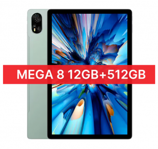 Tableta PC Blackview MEGA 8, Verde, 4G LTE, 13   FHD+ 90Hz, 36GB RAM(12GB+24GB extensibili), 512GB ROM, Android 15, Unisoc T620, 50MP+12MP+2MP, 11000mAh, 18W, Stylus, Deblocare faciala, Dual SIM Hibrid