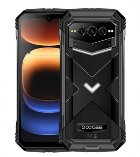 Telefon mobil Doogee V Max Plus Black, 5G, 6.58   FHD+ 120Hz, 36GB RAM(16GB + 20GB extensibil), 512GB ROM, Camera AI 200MP + Night Vision 20MP, Dimensity 7050, Android 14, 22000mAh, NFC, OTG, Dual SIM