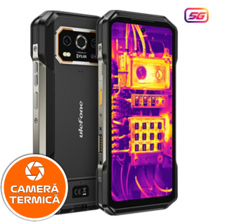 Telefon mobil Ulefone Armor 27T Pro, Negru, 5G, Camera termica FLIR, Camera Night Vision 64MP, 6.78   FHD+ 120Hz, 24GB RAM (12GB+ 12GB extensibili) , 256GB ROM, Android 14, 10600mAh, Dual SIM