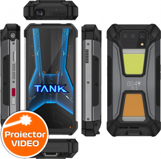 Telefon mobil Unihertz 8849 Tank 2 Pro, 4G, 6.81   FHD+, 120Hz, Proiector Video, 24GB RAM (12GB + 12GB extensibili), 512GB ROM, 108MP, Android 14, NFC, 23800mAh