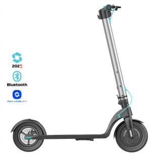 Trotineta electrica pliabila iSEN X7 Pro 2025 Silver, Aplicatie, BT, 10  , motor 350W, autonomie max. 25km, pana la 25km h, baterie detasabila
