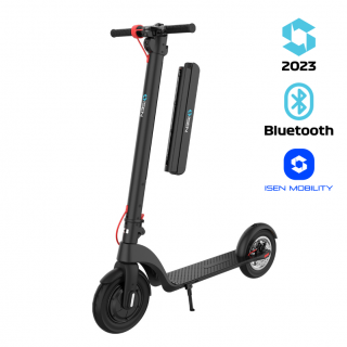 Trotineta electrica pliabila iSEN X8 2023 Negru, APP, BT, 10 inch, motor 350W, autonomie max 45km,  viteza pana la 38km h, baterie detasabila