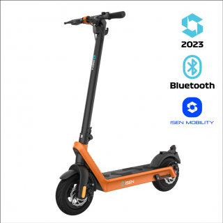 Trotineta electrica pliabila iSEN X9 Plus 2023 Orange, Aplicatie, BT, 850W, autonomie max. 65km,  pana la 40 km h, baterie detasabila 15.6Ah