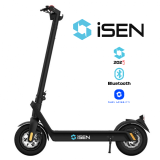 Trotineta electrica pliabila iSEN X9 Plus 2025 Negru, BT, 10 inch, 850W, autonomie maxima 65km, pana la 40km h, baterie detasabila 15.6Ah