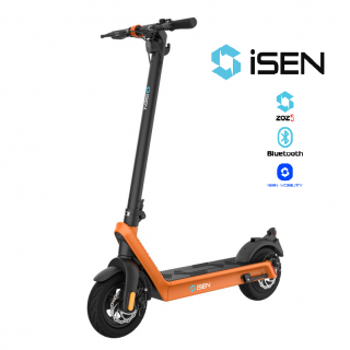 Trotineta electrica pliabila iSEN X9 Plus 2025 Orange, Aplicatie, BT, 850W, autonomie max. 65km,  pana la 40 km h, baterie detasabila 15.6Ah