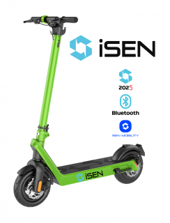 Trotineta electrica pliabila iSEN X9 Plus 2025 Verde, BT, 10 inch, 850W, autonomie maxima 65km, pana la 40km h, baterie detasabila 15.6Ah
