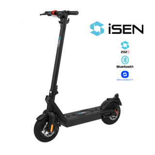 Trotineta electrica pliabila iSEN X9 Pro Max 2025 Negru, BT, 10 inch, 1100W, autonomie maxima 100km,  pana la 40km h, baterie detasabila