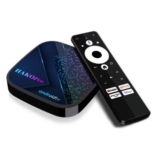 TV Box Hako Pro Negru, 4K, Android 11, 4GB RAM, 32GB ROM, Amlogic S905Y4-B, Asistent Google, Digital Dolby Plus,  AV1, Bluetooth 5, HDMI