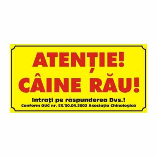 Placuta caine rau 10 20 galbena