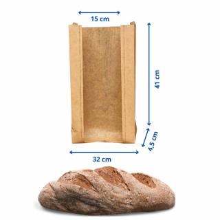 Punga natur pentru paine rotunda - 32 x 4,5 x 41 + fereastra 15 cm - NATUR