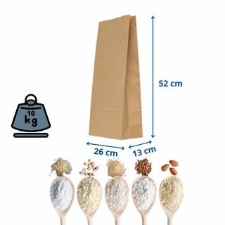 Saci de hartie pentru faina, 26x13x52 cm, 10 kg, 50 buc-set