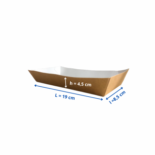 Tavita carton natur standard - 19 X 8,5 X 4,5 cm