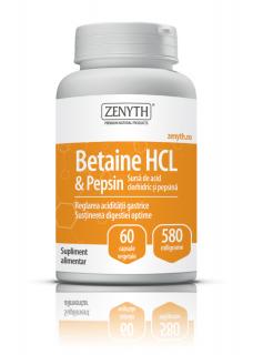Betaine hclpepsin 580mg 60cps - Zenyth Pharmaceuticals