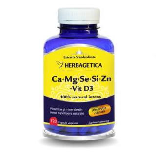 Ca+mg+se+si+zn organice cu d3 120cps - Herbagetica