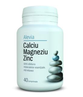 Calciu+magneziu+zinc 40cpr - Alevia