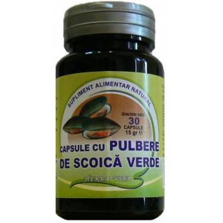 Capsule cu pulbere de scoica verde 400mg, 30cps - Herbavit