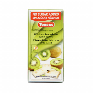 Ciocolata alba cu kiwi 75gr - Torras