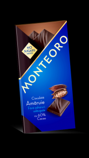 Ciocolata amaruie f.zahar monteoro 90gr - Sly Nutritia
