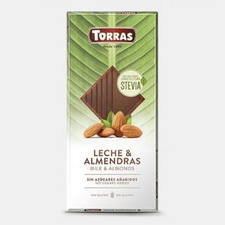 Ciocolata laptemigdale stevia 125gr - Torras