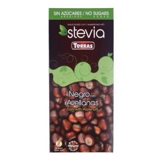 Ciocolata neagra alune stevia 125gr - Torras