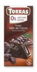 Ciocolata neagra+bucati cacao 75gr - Torras