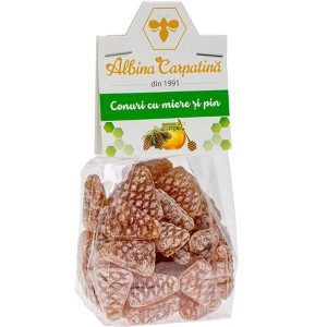 Conuri cu miere si pin Albina Carpatina 100gr - Apicola Pastoral Georgescu