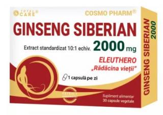 Ginseng siberian 2000mg 30 cps vegetale - Cosmo Pharm