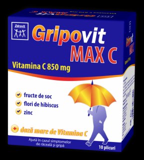 Gripovit max c vitamina c 850mg 10dz - Zdrovit