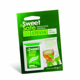 Indulcitor natural stevie tablete 200cpr sweetsafe - Sly Nutritia